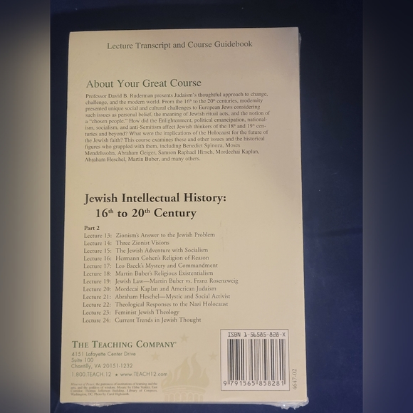 Great Courses Teaching Co TRANSCRIPTS:  JEWISH  INTELLECTUAL HISTORY books only - Picture 5 of 5